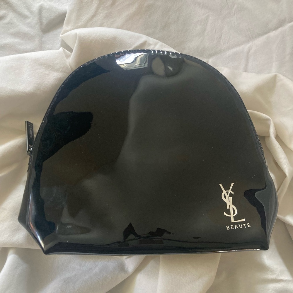 YSL Beauté Black Patent Cosmetic Pouch